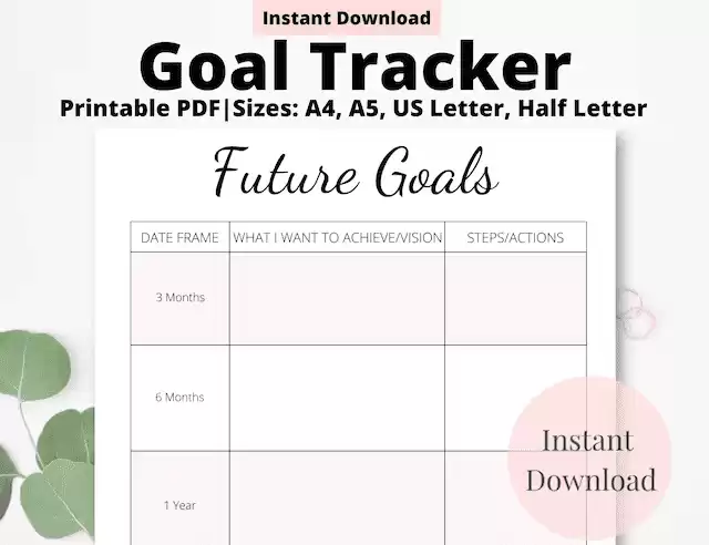 Printablegoal Trackergoal Plannergoal Settingmonthly Goal Plannerdigital Goal Plannergoodnotes Plannerminimalistgoal Setting Planner - Etsy
