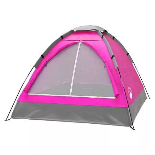 2 Person Dome Tent - Rain Fly & Carry Bag - Easy Set Up-Great for Camping, Backpacking, Hiking & Outdoor Music Festivals by Wakeman Outdoors (Pink)
