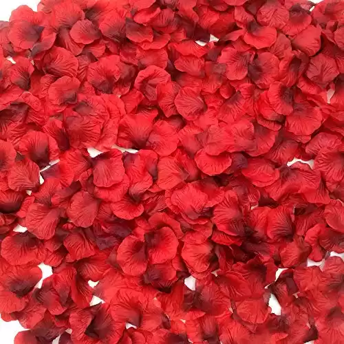 CODE FLORIST 2200 PCS Dark-Red Silk Rose Petals Wedding Flower Decoration