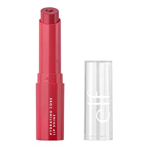 e.l.f. Hydrating Core Lip Shine, Lip Balm For A Sheer Tint Of Color & Soft Shine, Infused With Moisturizing Vitamin E, Vegan & Cruelty-Free, Lovely