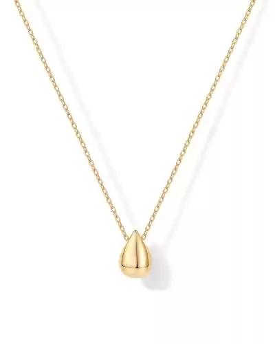 PAVOI 14K Yellow Gold Plated Dainty Pear Pendant Necklace for Women | Tear Pendant Necklaces